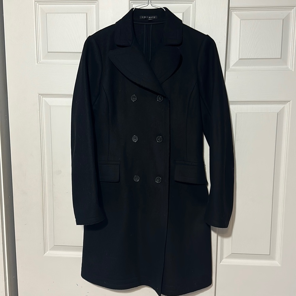 Theory Aminira Raw Edge Wool Trench Coat
